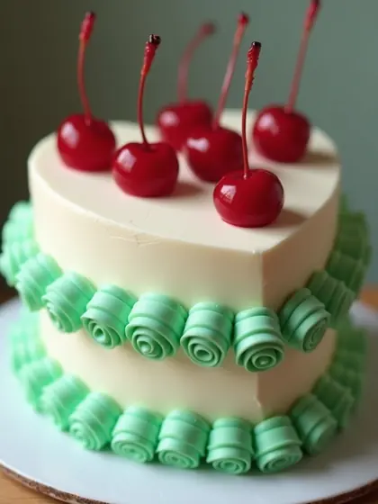 Two-tier buttercream wedding cake with sugar flowers