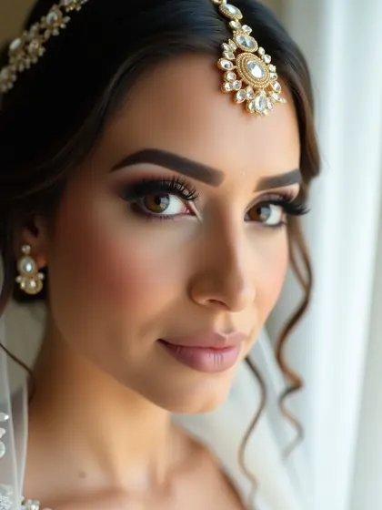 Bridal glam portrait by a fictional Dubai makeup artist